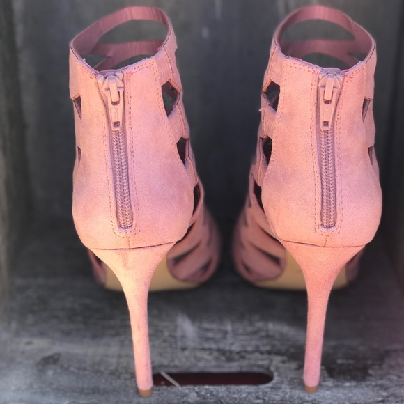 Light Pink Cut-out Caged Dress Sandals 8.5 - Picture 4 of 8